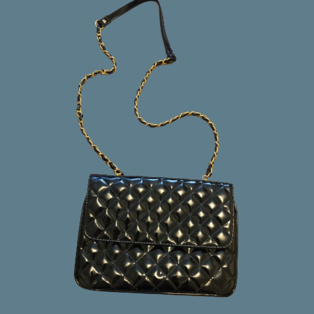 Hillard & Hanson Black Quited Evening Bag